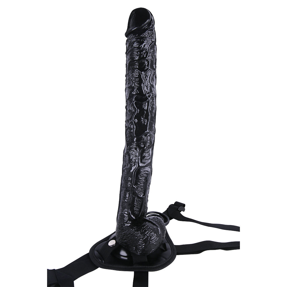 Huge Strap On 16 Inch Black Dildo