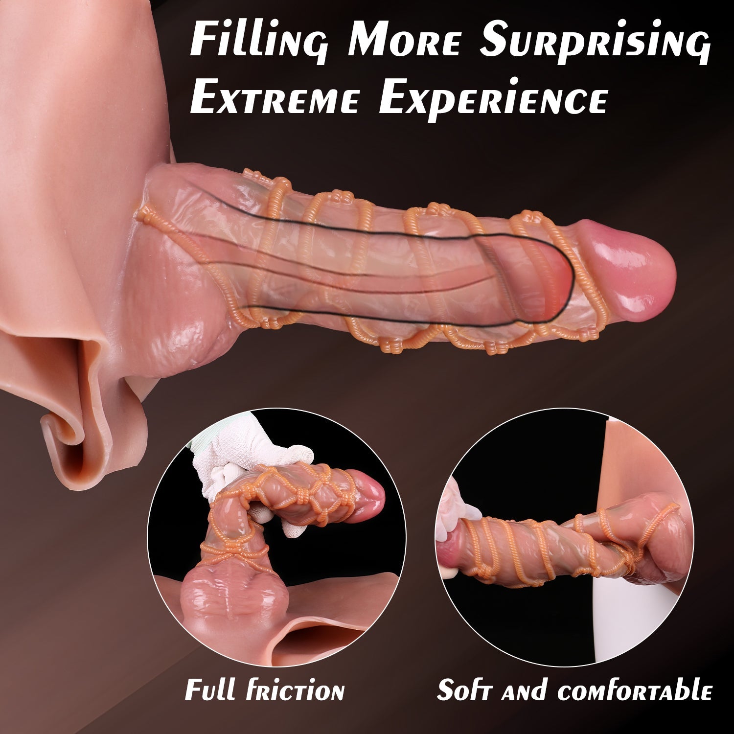 8 Inch Bondage Silicone Hollow Dildo Panties