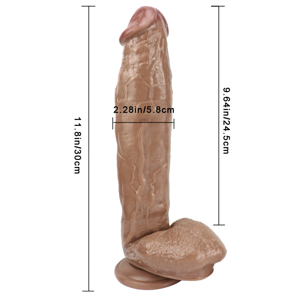11 Inch Brown Realistic Oversized Dildo
