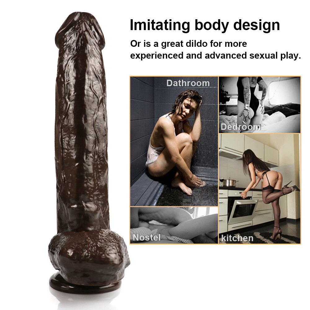 12 Inch Brown Thick Realistic Dildo