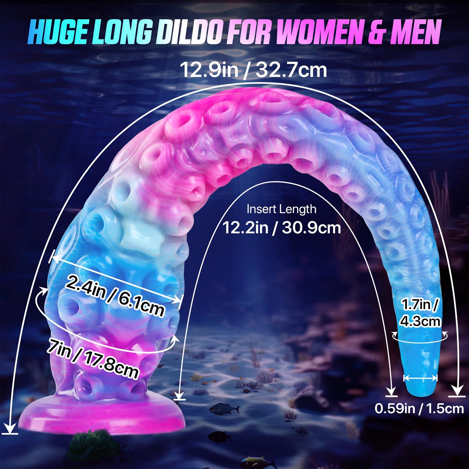 12 Inch Silicone Beautiful Long Tentacle Dildo