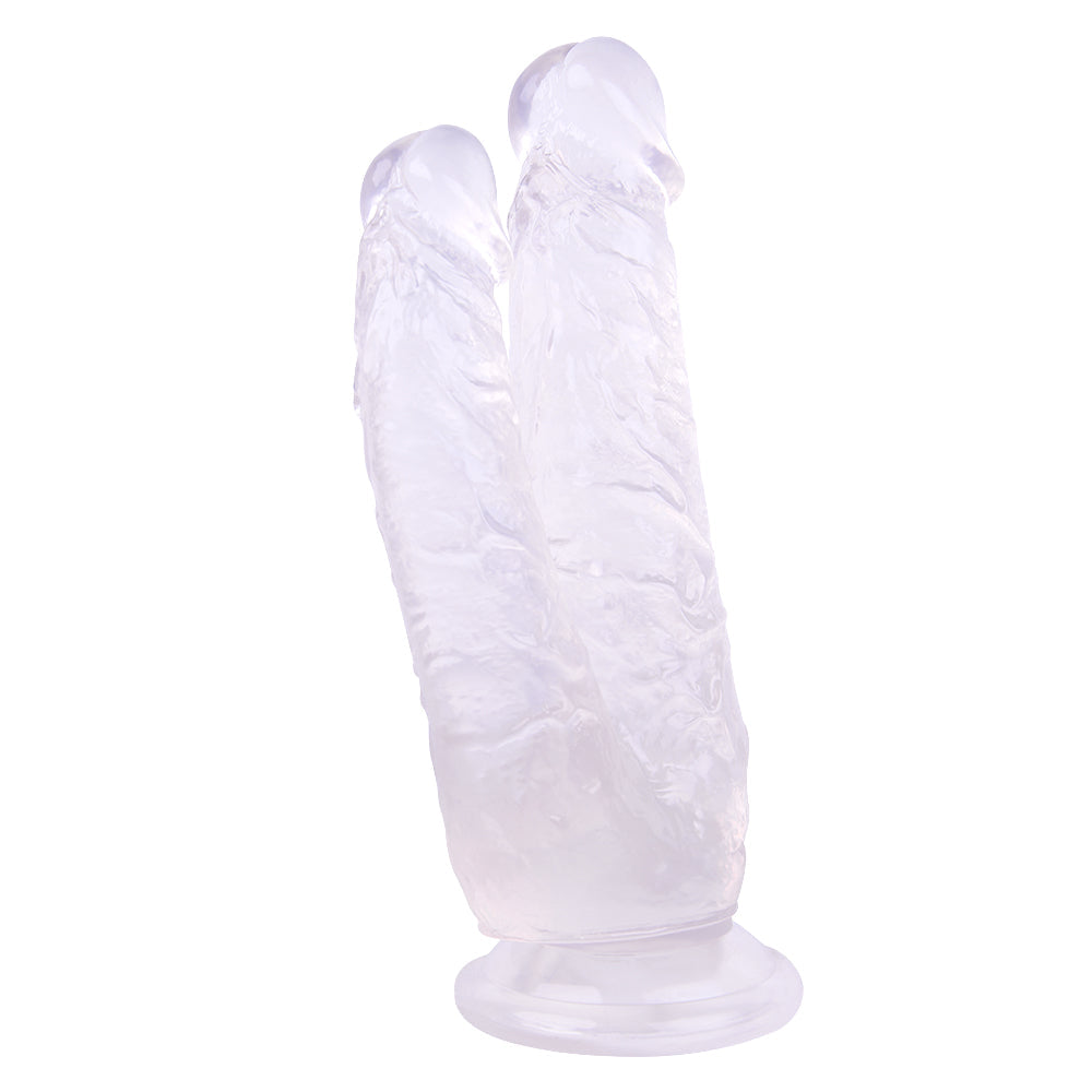 Clear Jelly Silicone Double Penetration Dildo