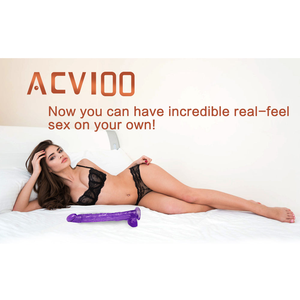 16 Inch Purple Extra Long Jelly Dildo