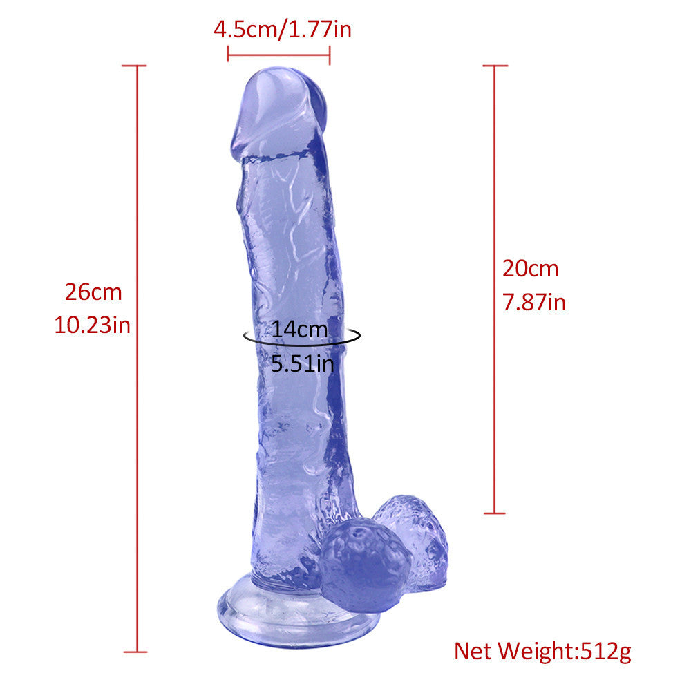 10 Inch Blue Long Rubber Jelly Dildo
