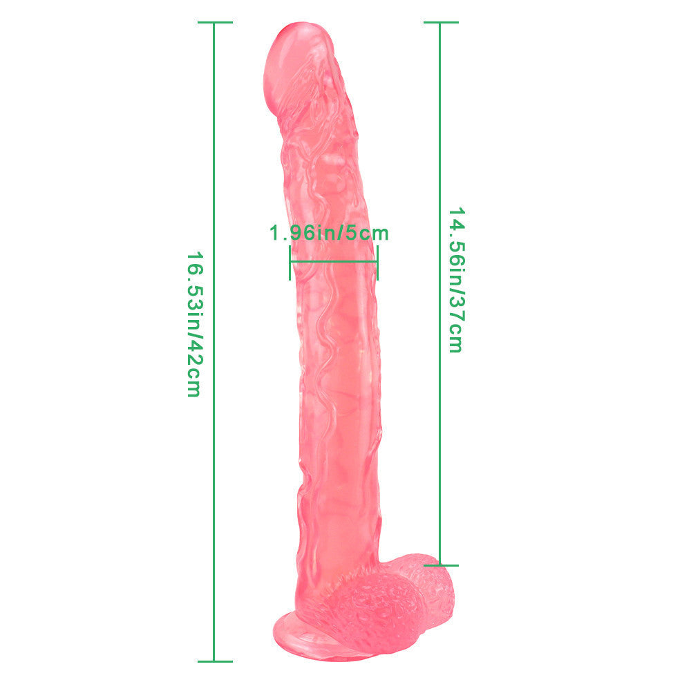 16 Inch Pink Extra Long Jelly Dildo