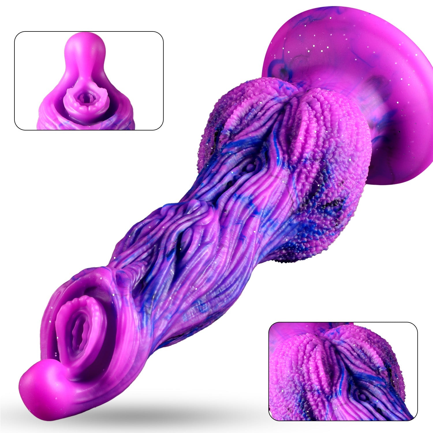 9 Inch Purple Silicone Alien Dog Dildo