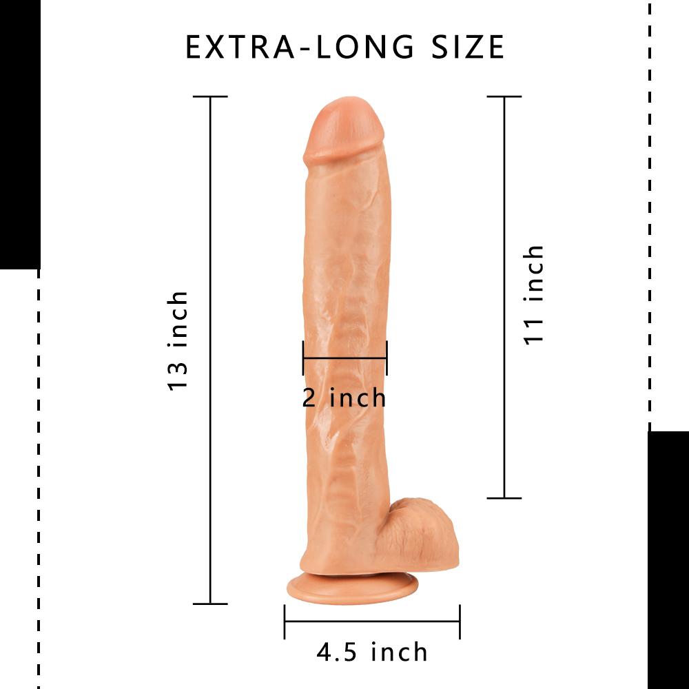 13 Inch Huge & Long Realistic Dildo With Strong Suction Cup