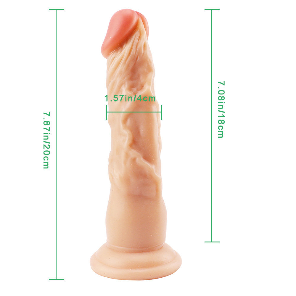 8 Inch Realistic Textured Straight Dildo