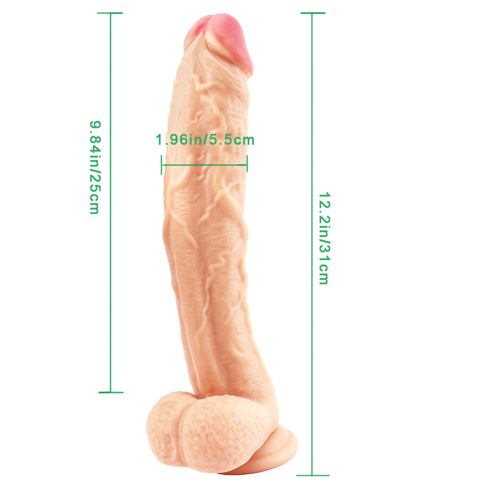 10 Inch Realistic Textured Large Dildo