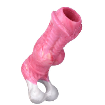 5 Inch Pink Knot Horse Cock Penis Sleeve