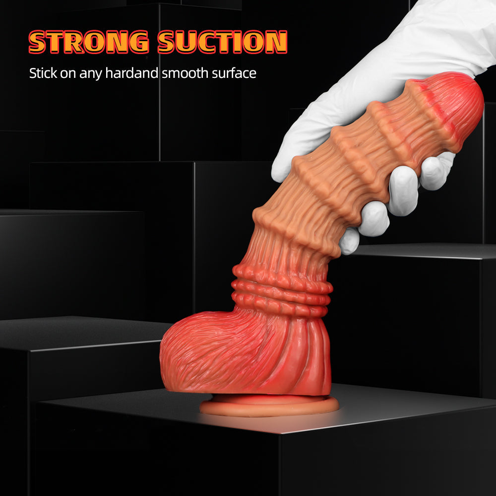 Bamboo Ribbed Fantasy Silicone Dildo