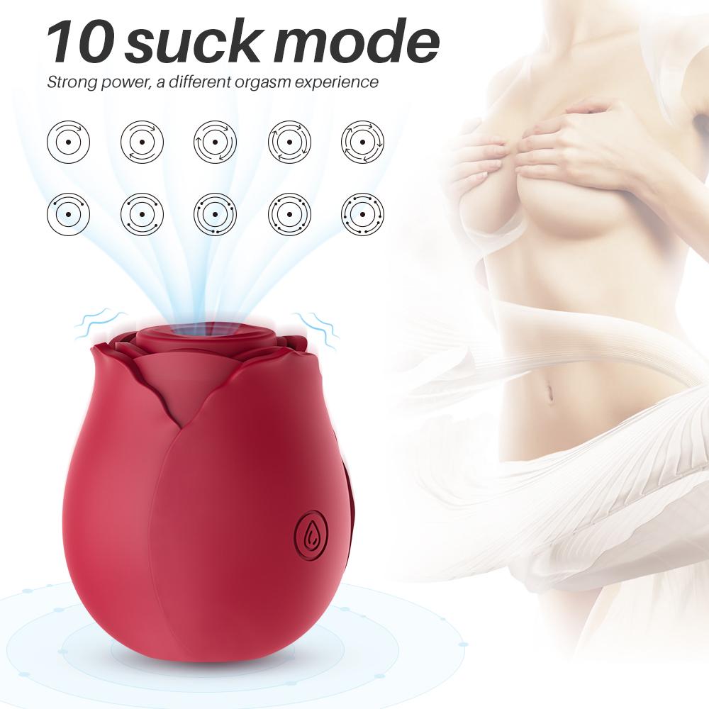 Rose Clit Sucking Vibrator Nipple G-Spot Toys Rechargeable Clitoral Stimulator