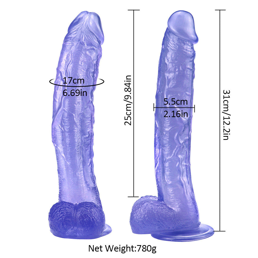 10 Inch Blue Clear Big Jelly Dildo