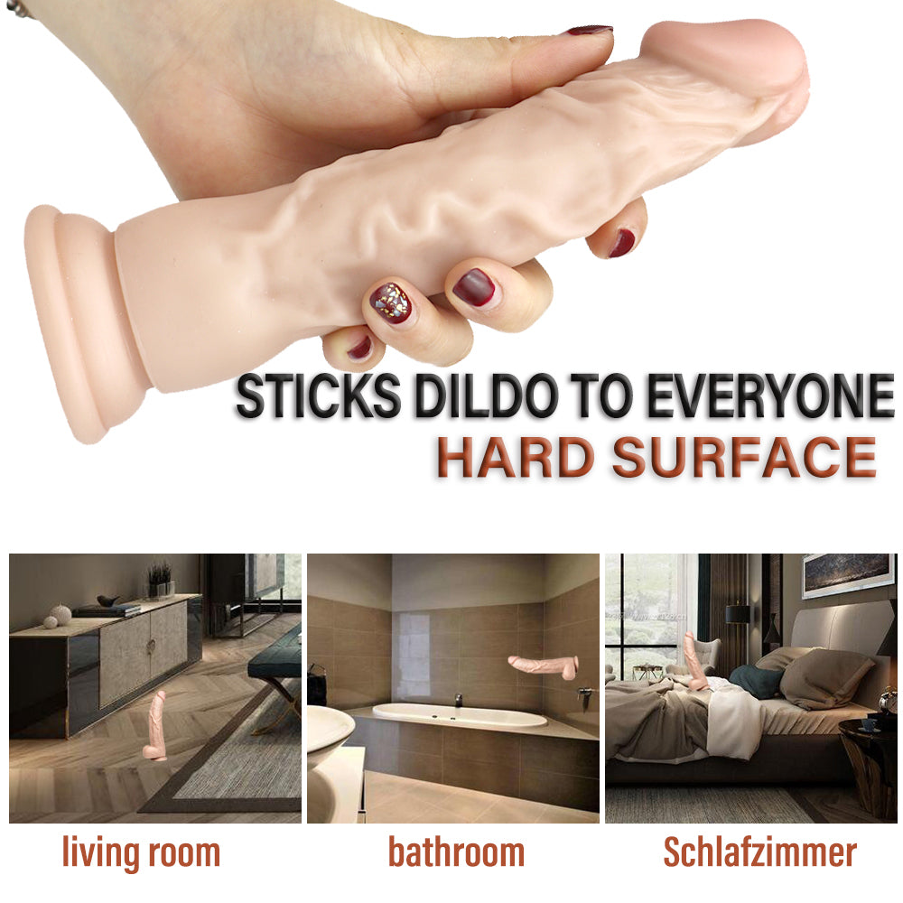 8 Inch Caucasian Ballless Realistic Dildo