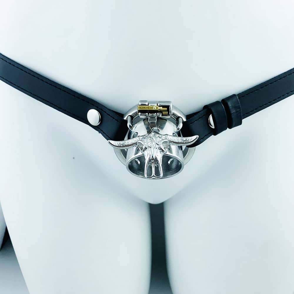 Bull Head Metal Male Chastity Cage