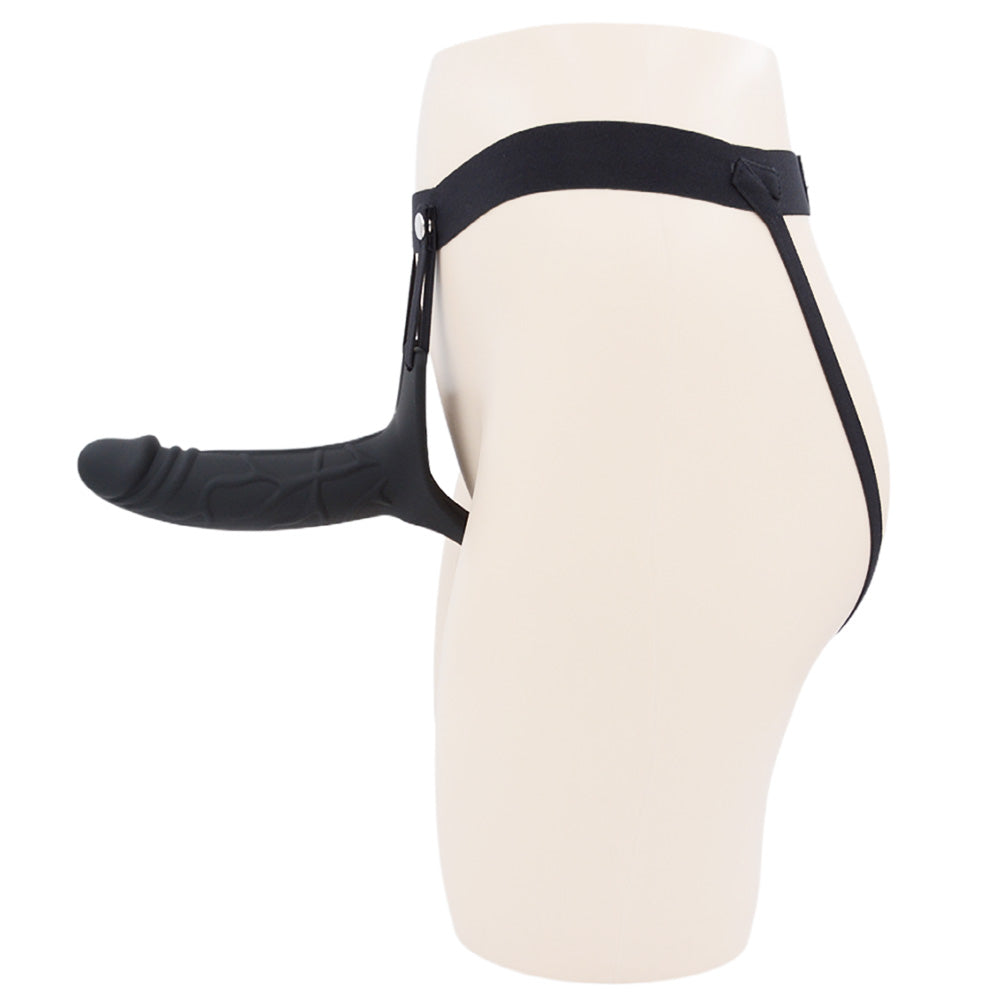 Black Silicone Hollow Strap On Dildo