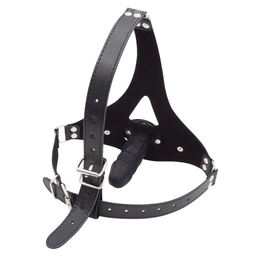 Removable Leather Custom Gag BDSM Dildo Mask