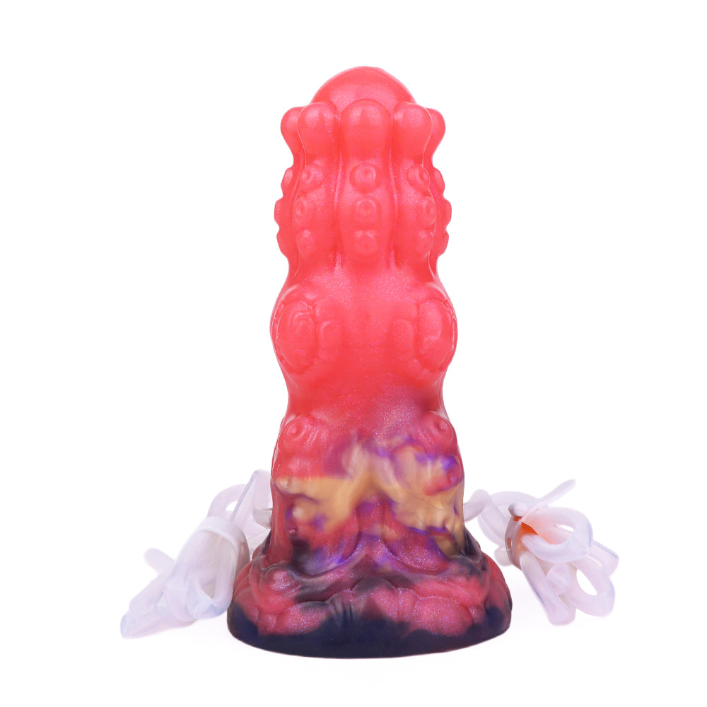Red Tentacle Knot Inflatable Cumshot Dildo