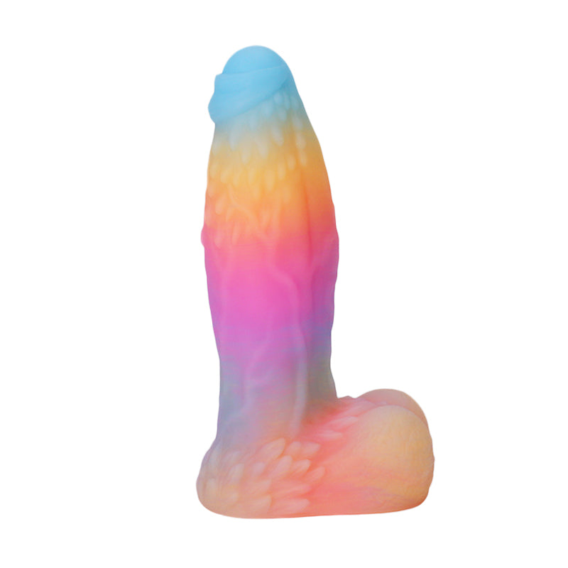 Rainbow Monster Glow In The Dark Big Dildo