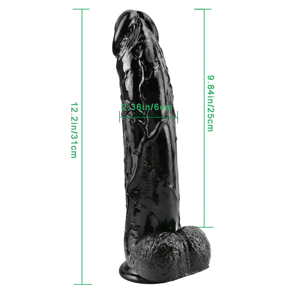 12 Inch Realistic Big Black Dildo