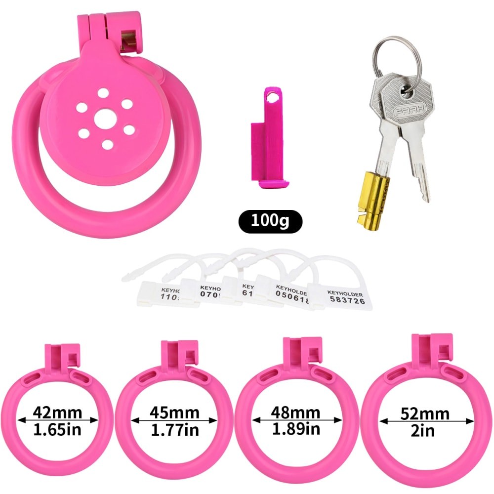 White Resin Male Flat Chastity Cage