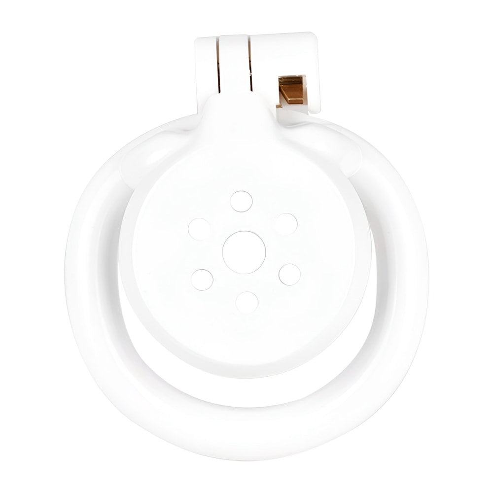 White Resin Male Flat Chastity Cage