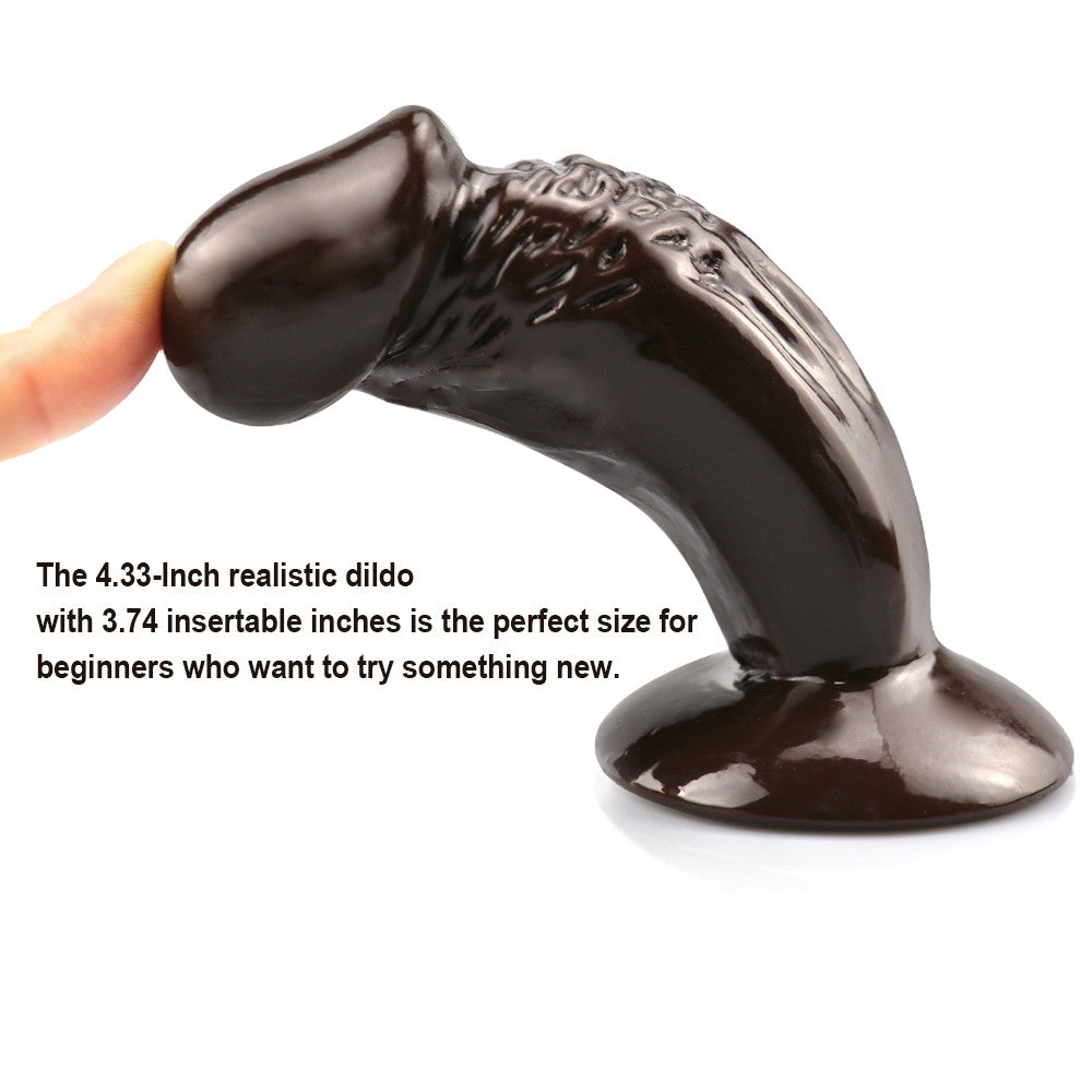 4 Inch Brown Realistic Straight Small Dildo