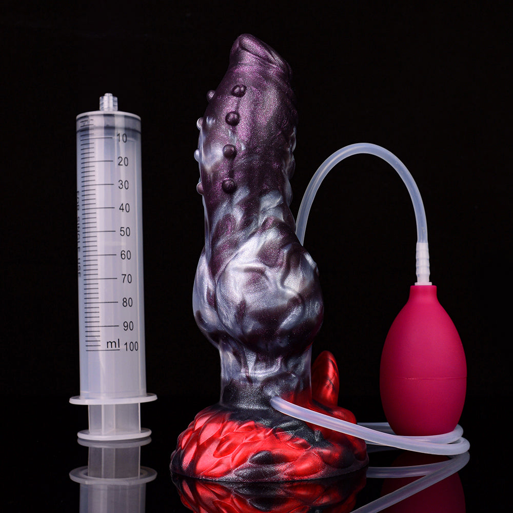 Gode ​​fantaisie en silicone avec éjaculation de dragon maléfique