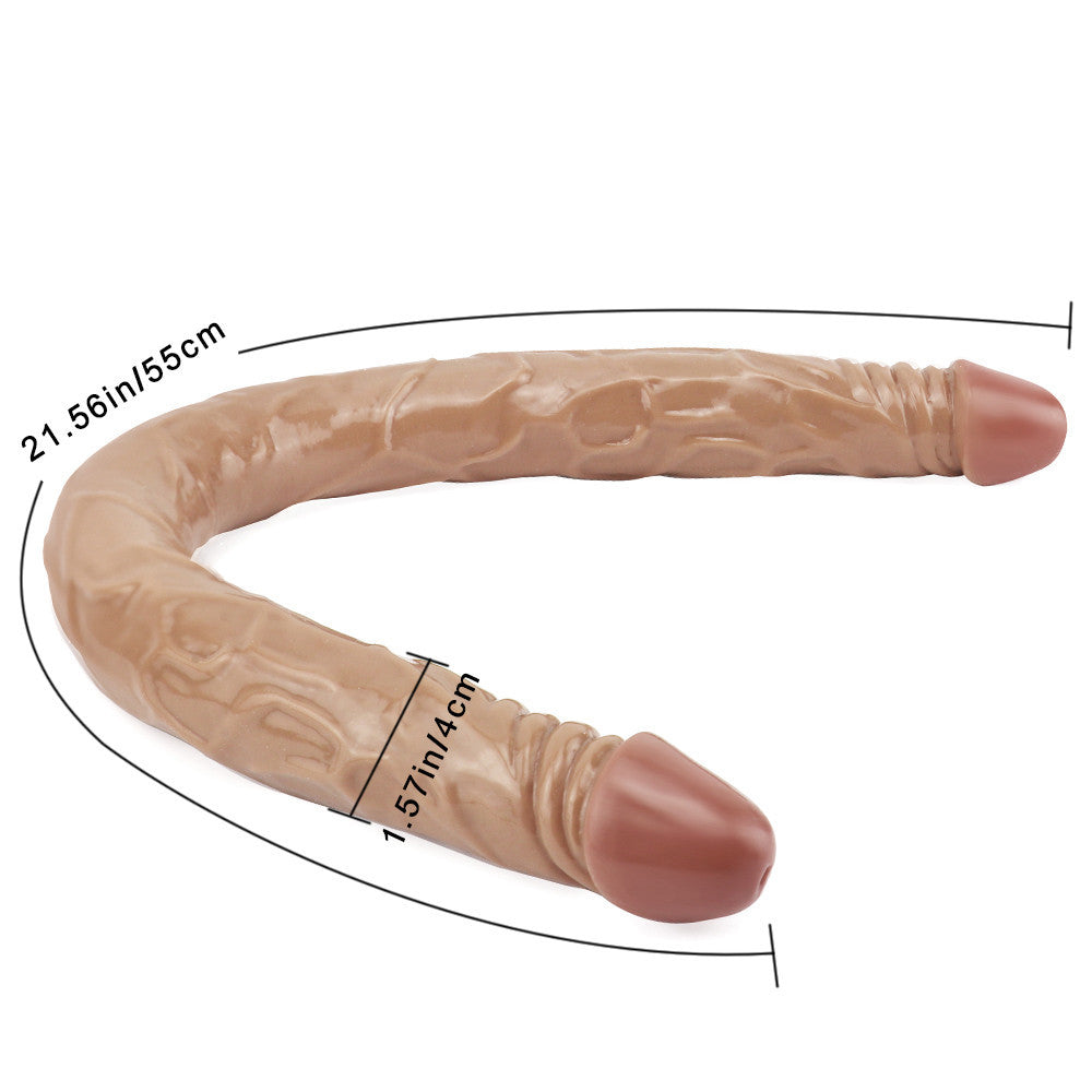 Double head 22 inch brown dildo