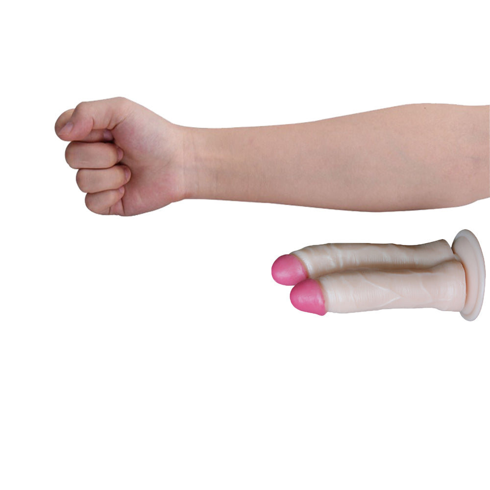 7 Inch White Beginner Double Penetration Dildo
