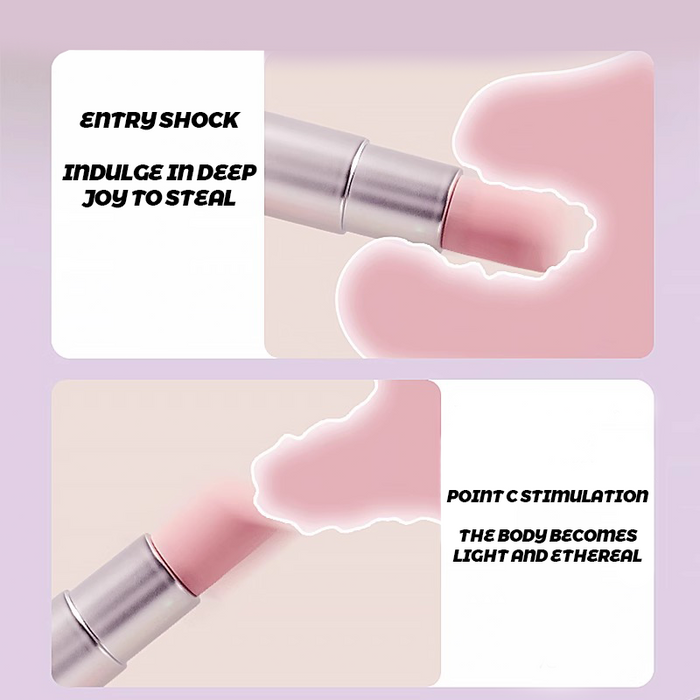 Pink Glitter Lipstick Shape Clitoris Vibrator