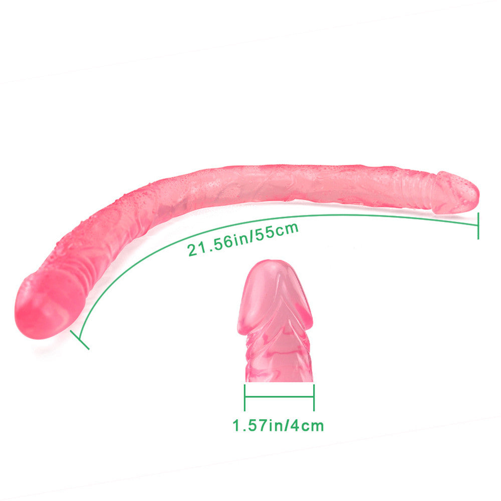 22 Inch Pink Jelly Lesbian Double Dildo