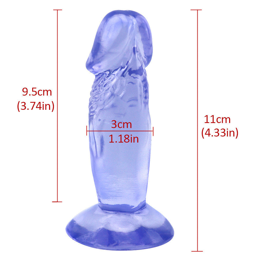 4 Inch Blue Jelly Beginner Small Dildo