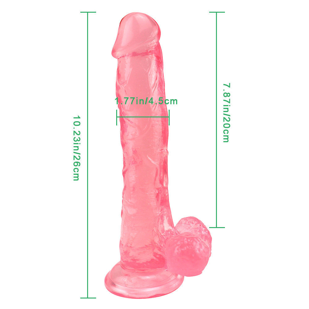 10 Inch Pink Clear Jelly Dildo