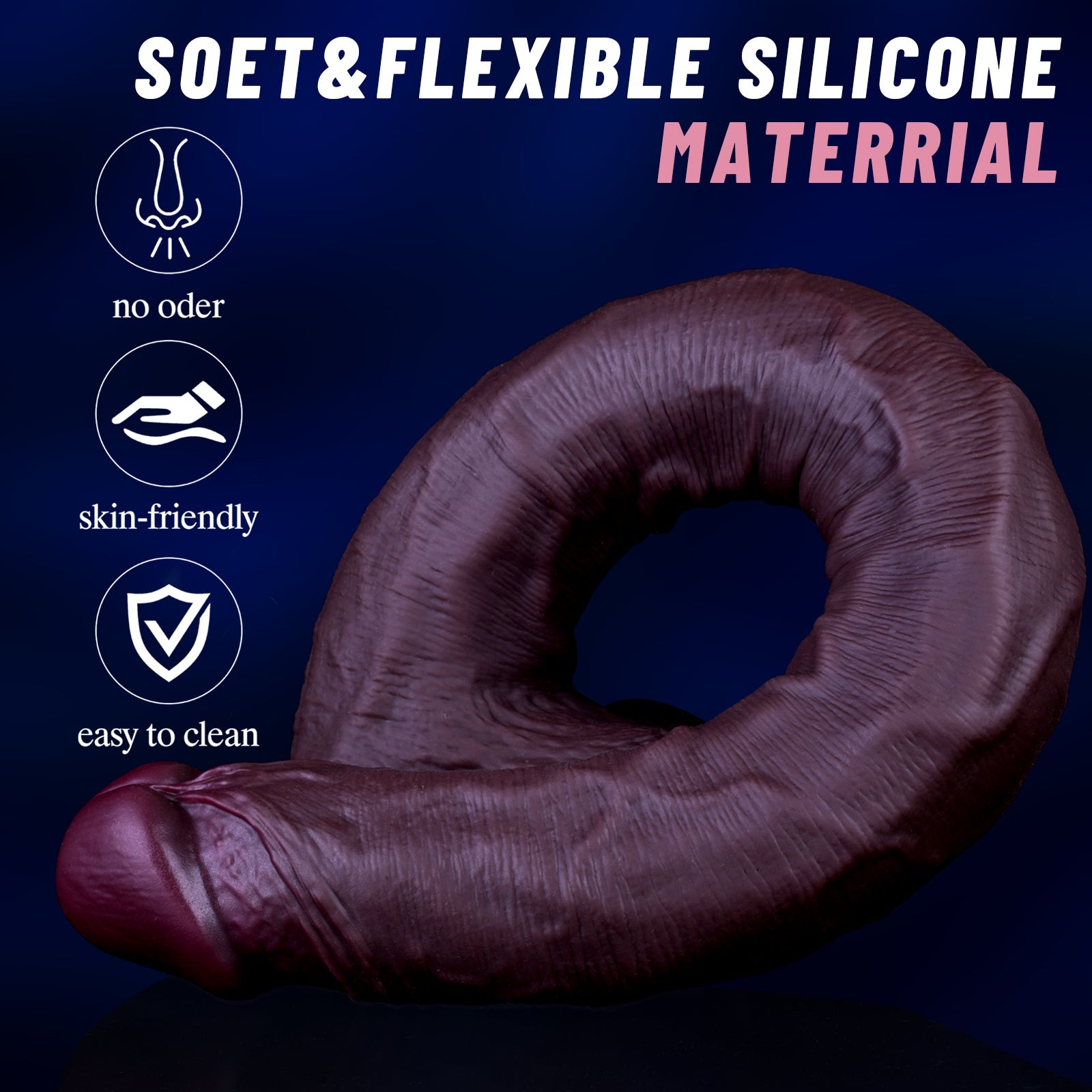Brown Dual Density 16 Inch Extra Long Dildo