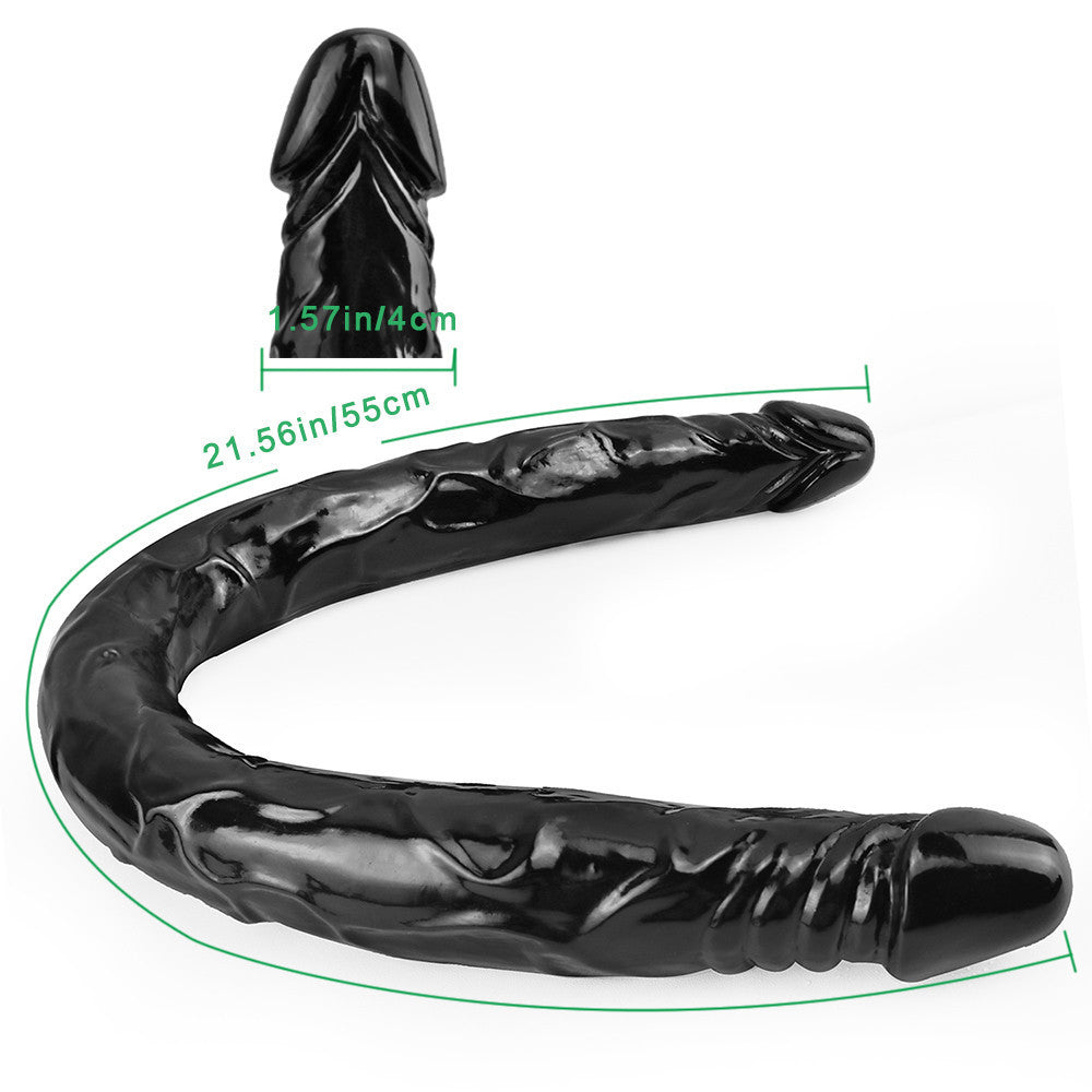 22 Inch Long Black Realistic Double Dildo