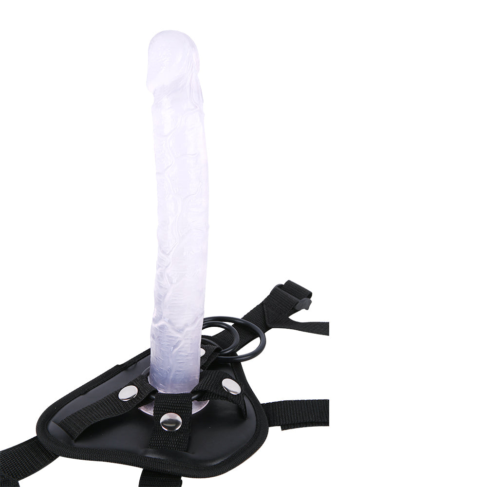 Gode ​​compatible avec harnais avec ventouse transparente