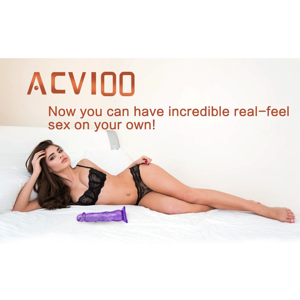 8 Inch Purple Clear Jelly Dildo