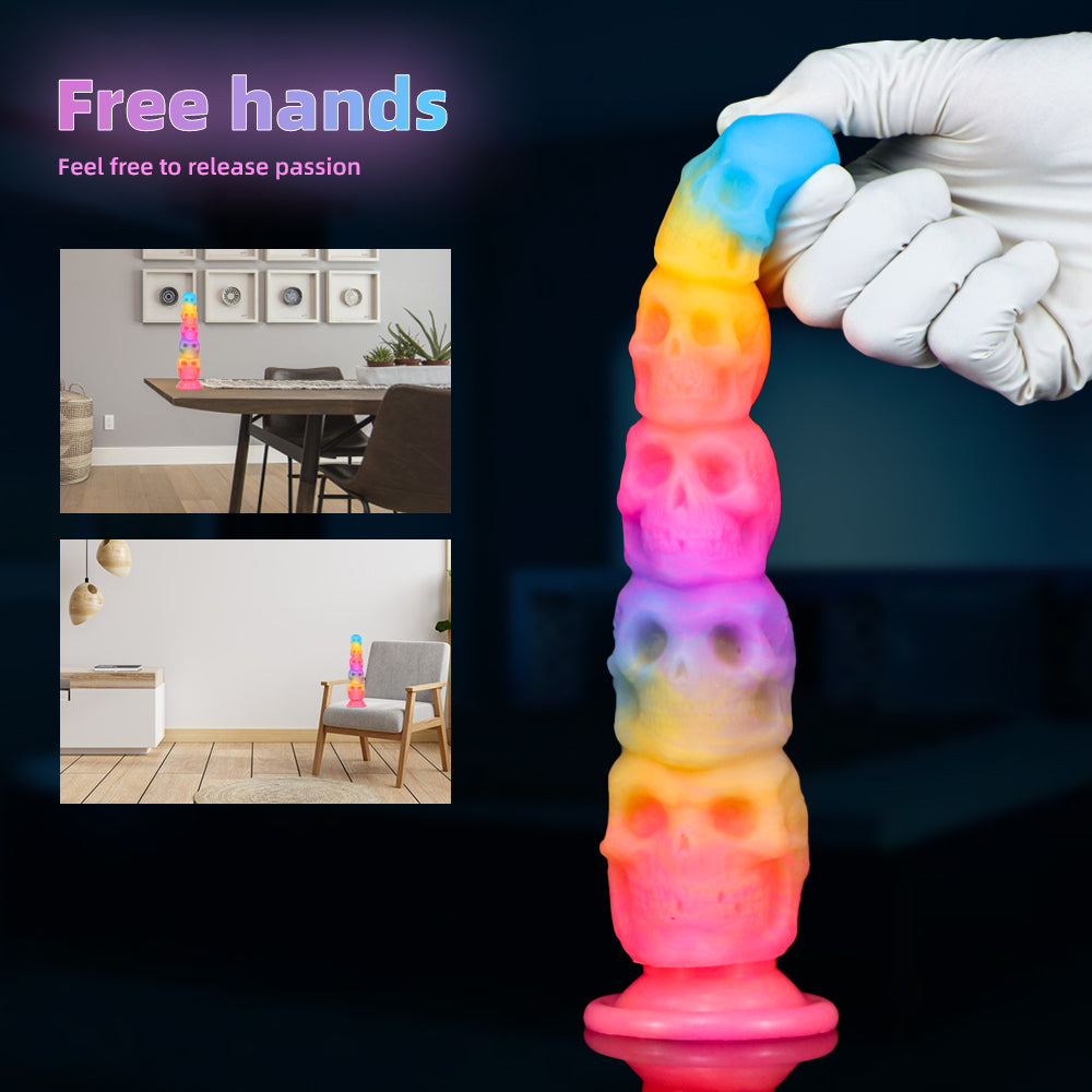 Glow in the Dark Skull Colorful Anal Dildo