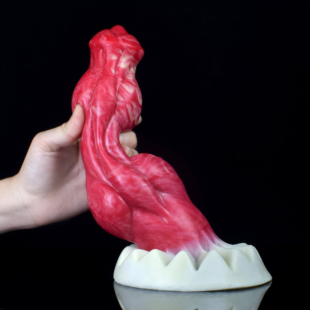 9 Inch Double Knot Red Silicone Monster Dildo