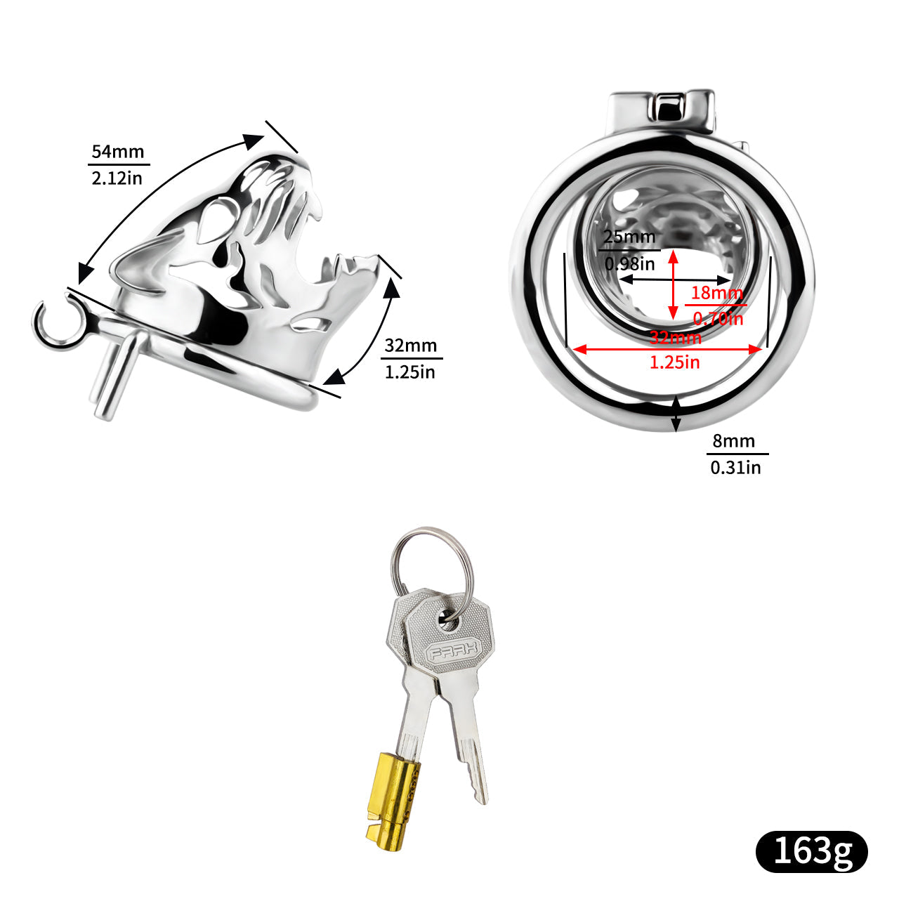 Tiger Head Stainless Steel Male Cock Cage