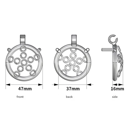 Small Stainless Steel Flat Chastity Cage