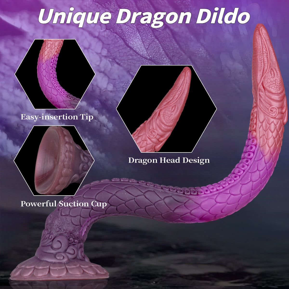 18 Inch Exotic Dragon Shaped Silicone Tentacle Dildo