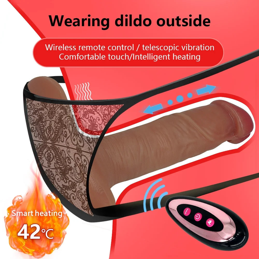 Wearable Remote Quiet Dildo Vibrating Panties