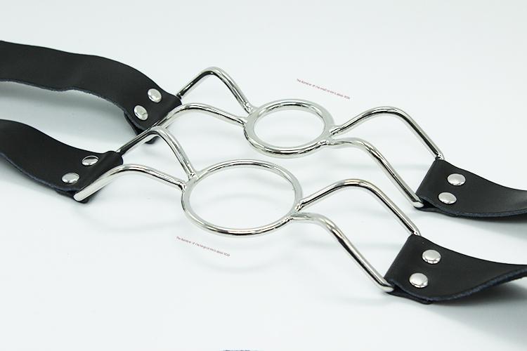 Black Leather Metal Spider Strap Mouth Opener