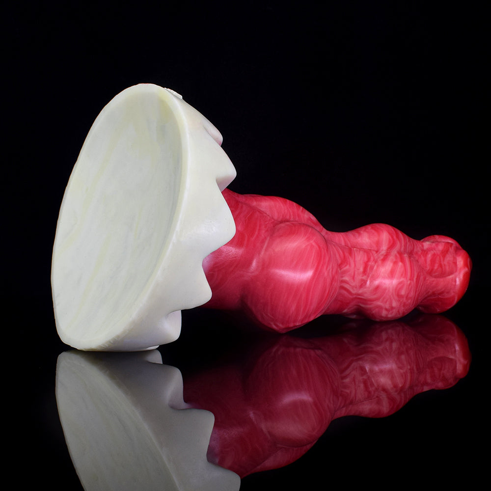 9 Inch Double Knot Red Silicone Monster Dildo