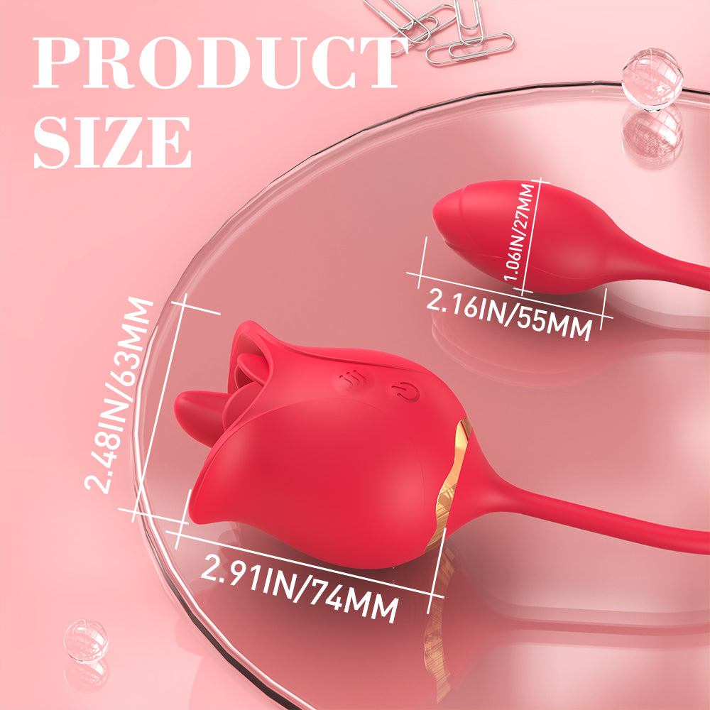 Red Dual Ended G-spot Clitoris Vibrator Rose Toy