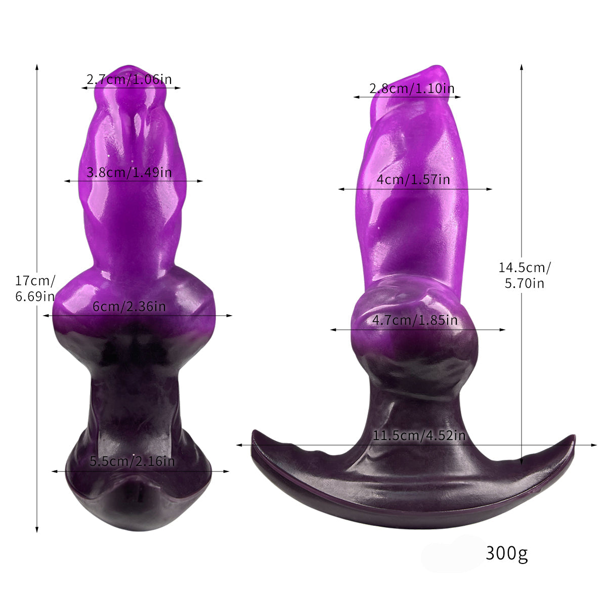 Purple Black Dog Knot Inflatable Anal Plug