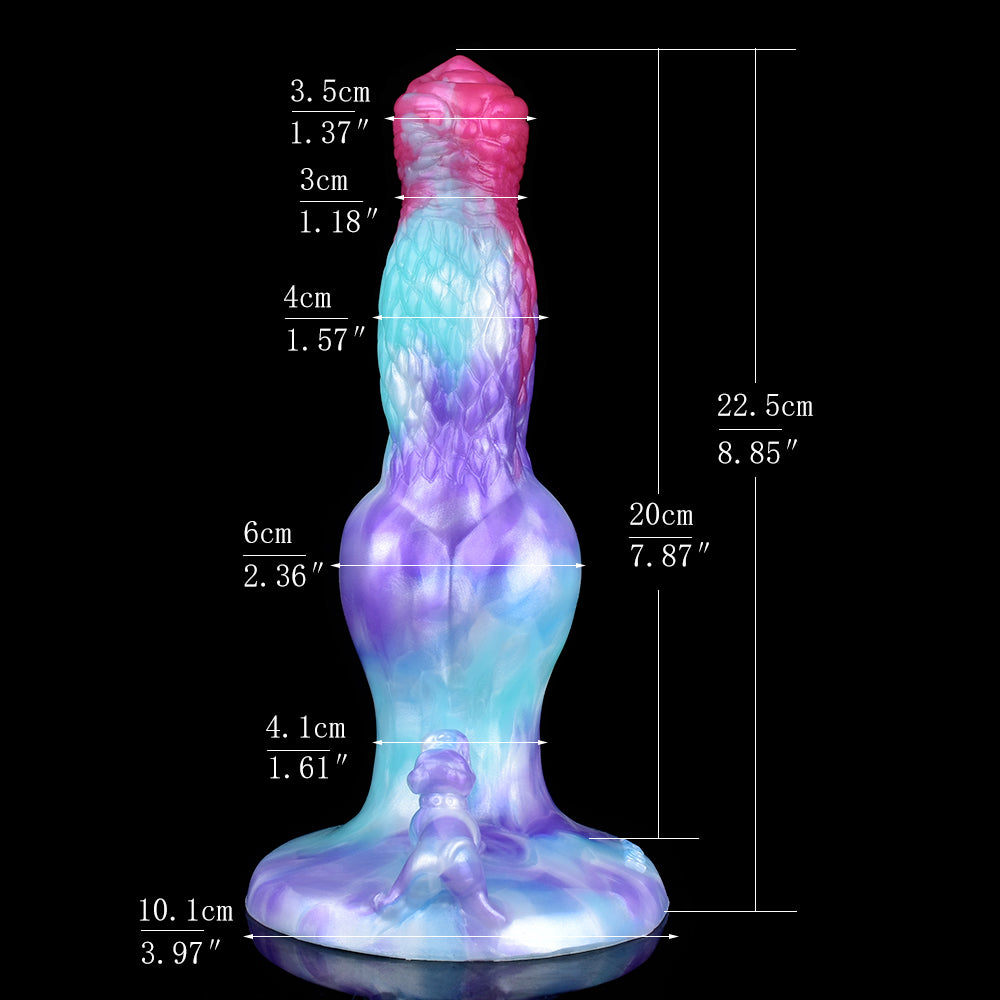 8 Inch Colorful Textured Knot Dog Dildo