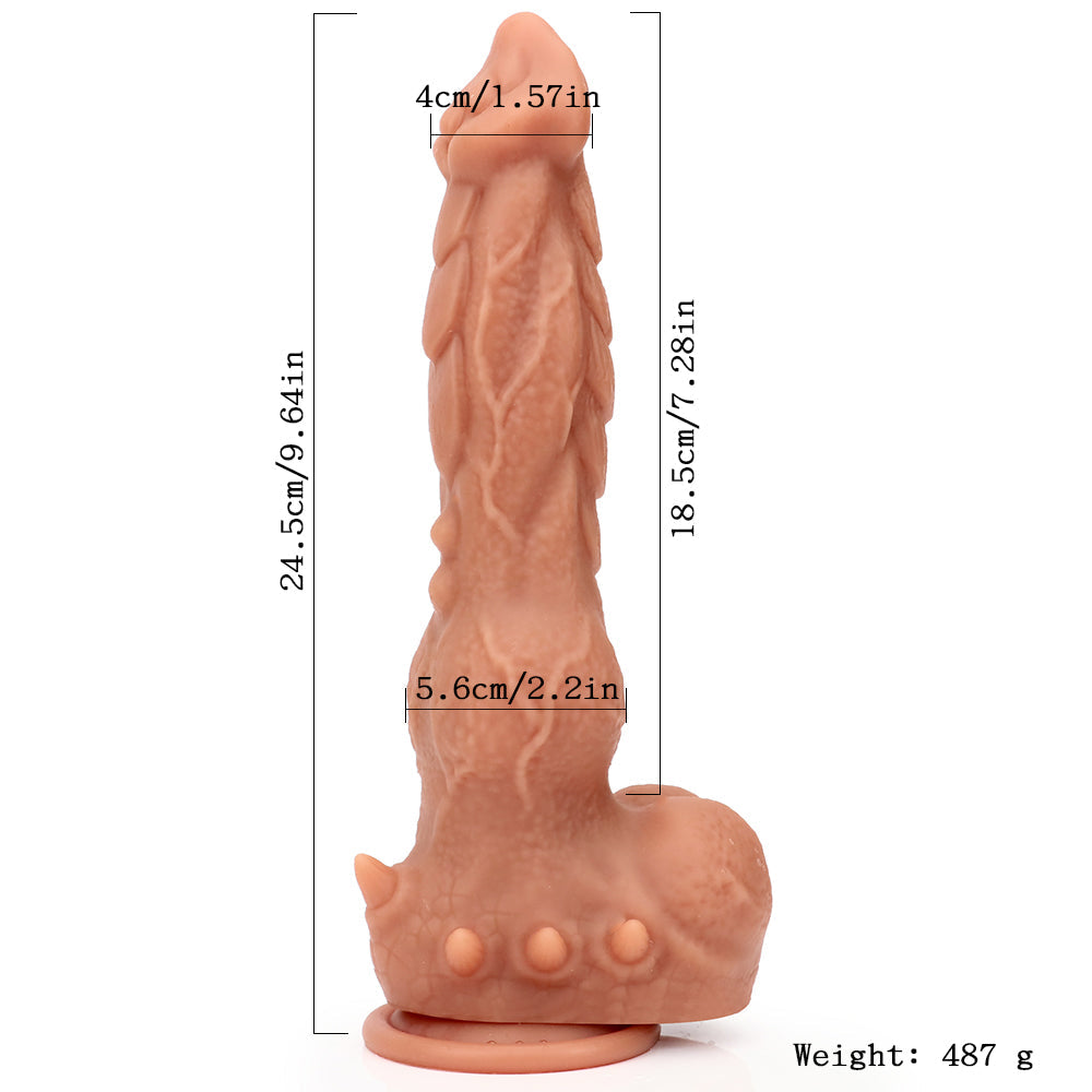 9 Inch Knot Spiked Fantasy Dragon Dildo